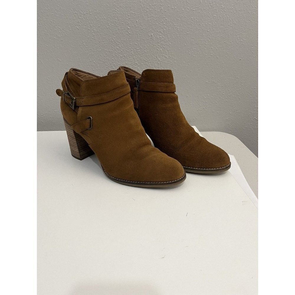 Franco Sarto Orena Booties Women 10 Brown Leather Upper